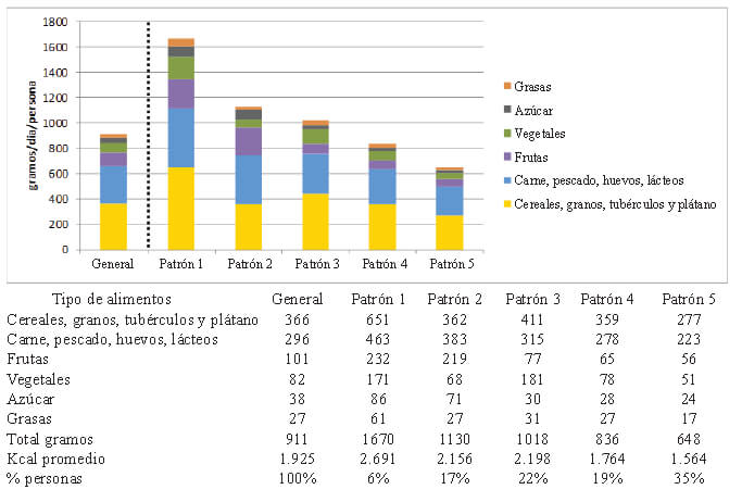 Figura 10. Descripción general de los patrones de consumo. EVANS 2015