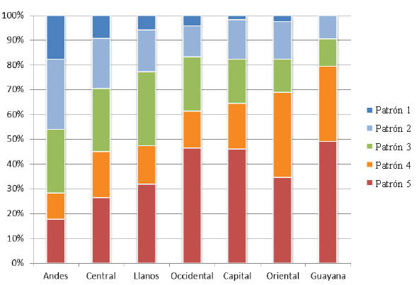 Figura 12. Patrones de consumo por región. EVANS 2015