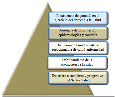 Figura 2. Problemas detectados en el área de la salud de la población venezolana Fuente: Méndez y Orfila, 2019 (2).