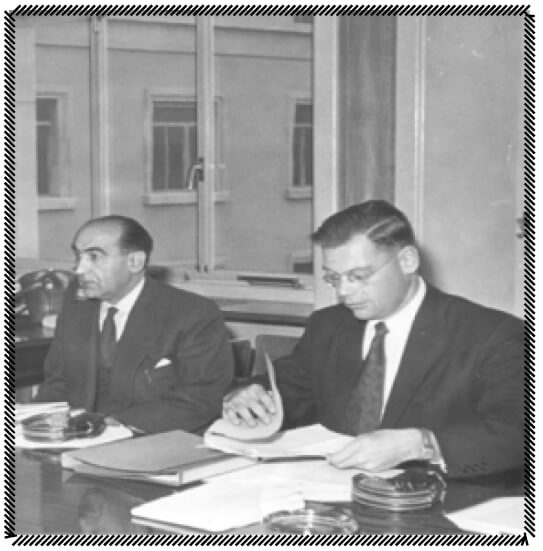José Mª Bengoa junto a Nevin Scrimshaw Asesor Nutricional de la OPS y Director del INCAP. 1953