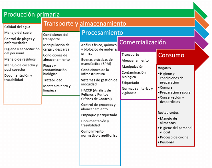 Figura 2. Factores determinantes de la inocuidad en la cadena agroalimentaria.